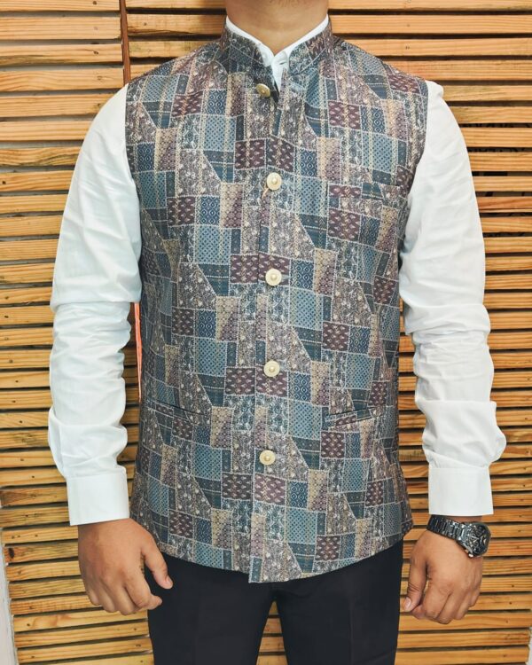 Men’s Premium Partywear Printed Waistcoat