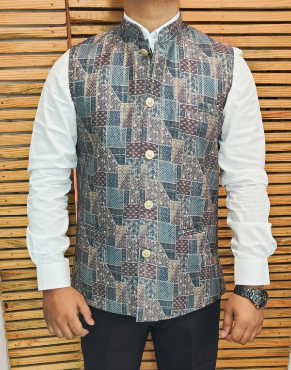 Men’s Premium Partywear Printed Waistcoat