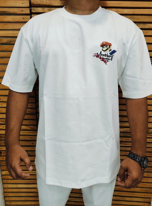 White Bold Cartoon Print Tee
