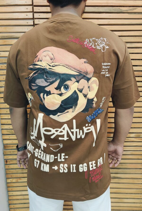Brown Street Art Graphic Tee - Image 2