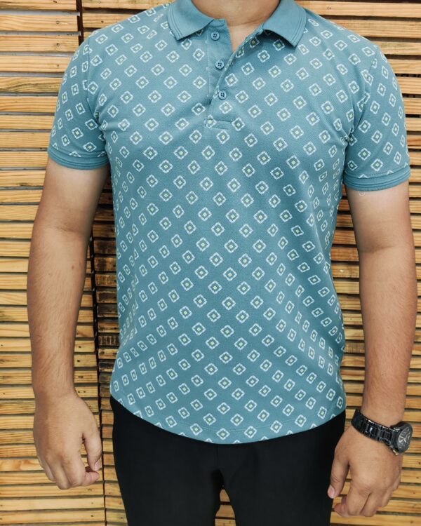 Korean Printed Polo T-Shirt for Men – Half Sleeves