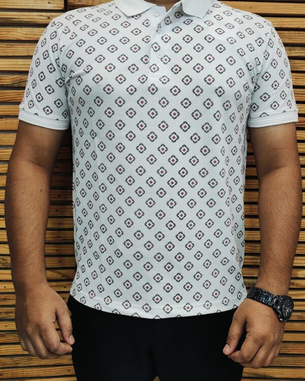 Korean Printed Polo T-Shirt for Men – Half Sleeves