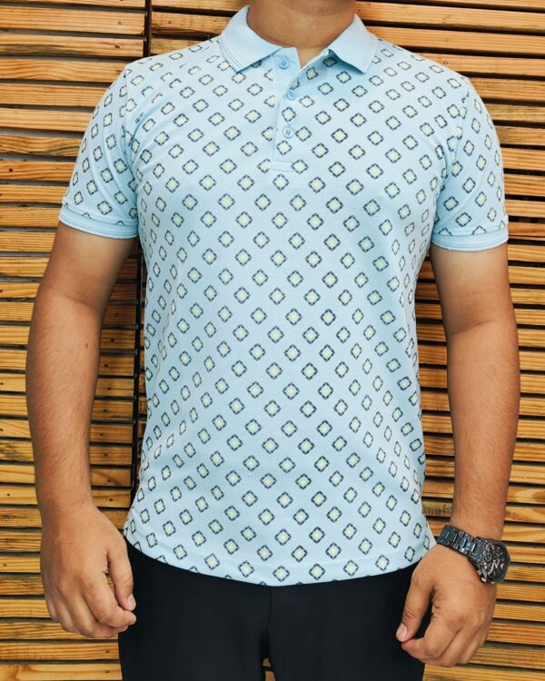Korean Printed Polo T-Shirt for Men – Half Sleeves